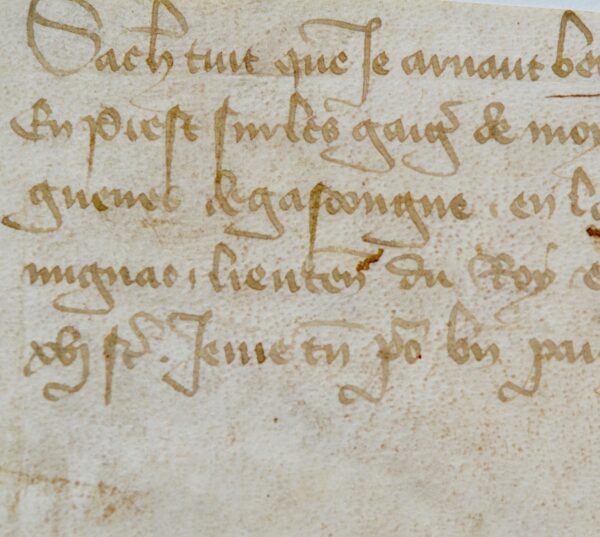 Rétribution de soldats en Gascogne durant le Guerre de Cent ans.