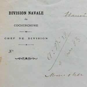 Lettre d'Hanoï du commandant Henri Rivière, deux mois avant sa mort