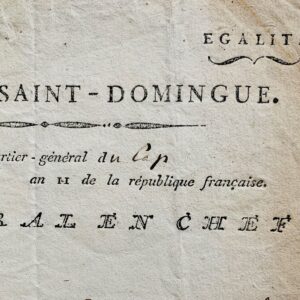 A la tête de l'Armée de Saint-Domingue, Donatien de Rochambeau donne ses instructions