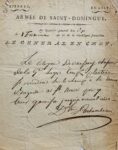 A la tête de l'Armée de Saint-Domingue, Donatien de Rochambeau donne ses instructions