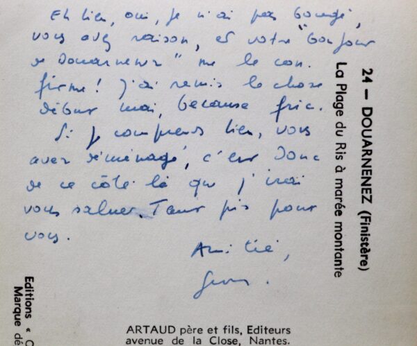 Georges Perros bloqué à Douarnenez.