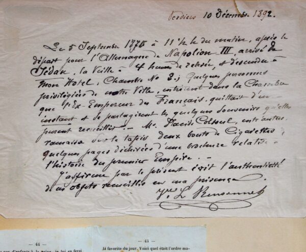 Deux mégots de cigarette fumées par Napoléon III après la capitulation de Sedan.