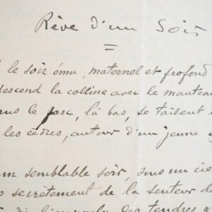 Poème autographe d'Ernest Gaubert pour la revue La Plume.