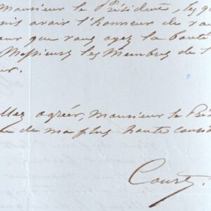 Le peintre Joseph-Désiré Court présente sa candidature à l'Académie des Beaux-arts.