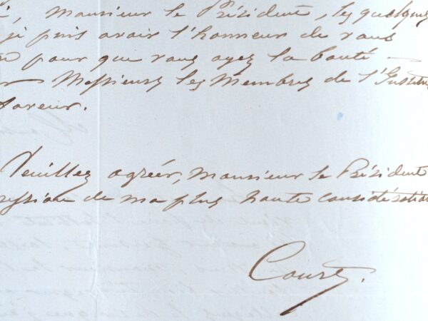 Le peintre Joseph-Désiré Court présente sa candidature à l'Académie des Beaux-arts.