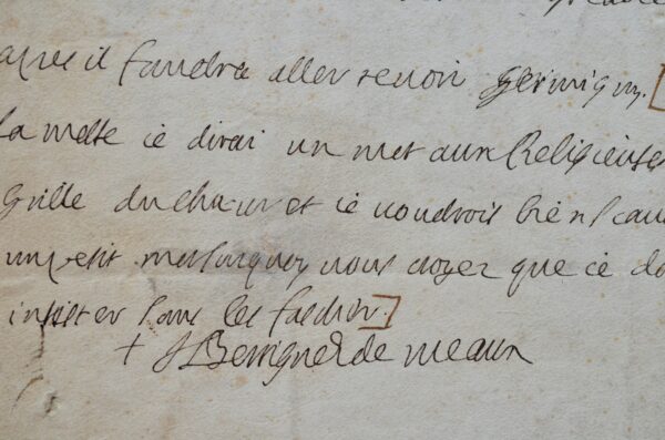 Bossuet rend visite à l'abbaye de Faremoutiers.