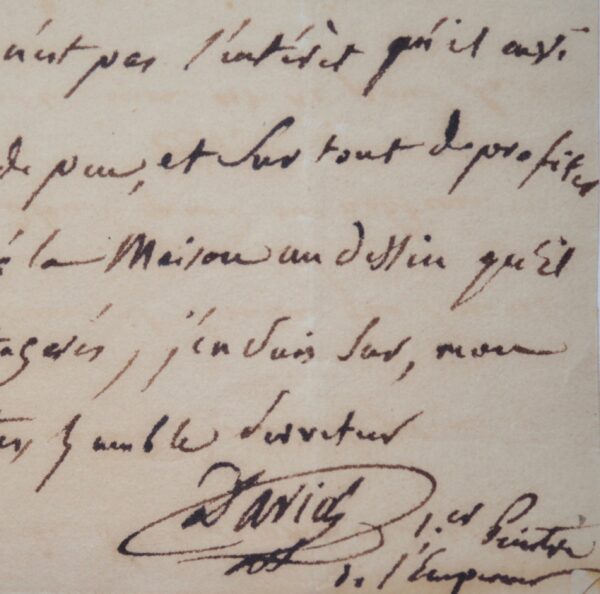 Jacques-Louis David admire le talent de son élève.