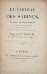 Jacques-Louis David expose son tableau des Sabines et s'en explique.