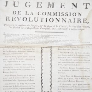 Condamnation à mort de 11 rebelles lyonnais sous la Terreur.