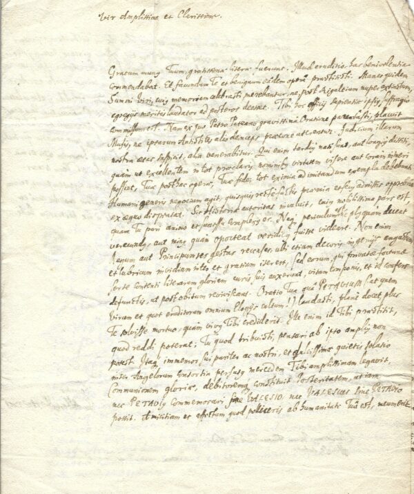 Johann Albrecht Portner salue l'hommage d'Henri de Valois au père Pétau