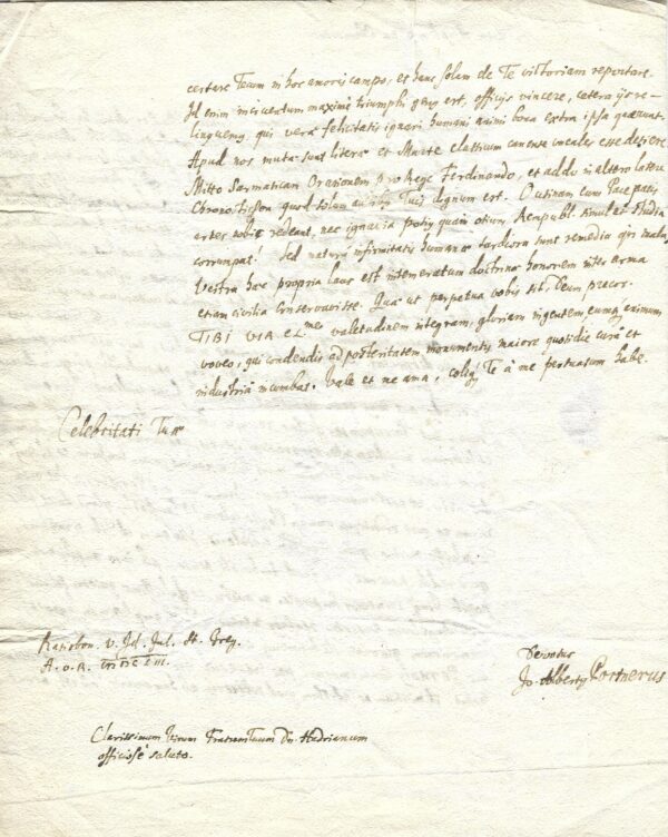 Johann Albrecht Portner salue l'hommage d'Henri de Valois au père Pétau