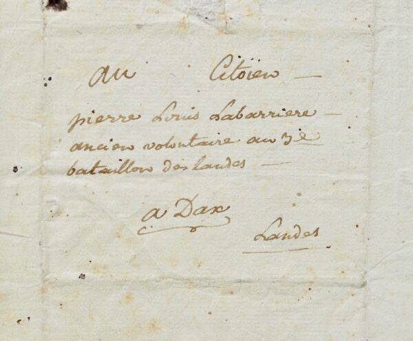 Lettre patriotique de Roger Ducos du 1er thermidor an 2.