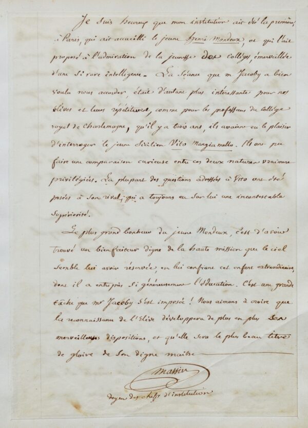 Le calculateur prodige Henri Mondeux reconnu pour ses capacités extraordinaires