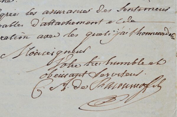 Lettre du mécène de Beethoven, le comte Andreï Razoumovsky