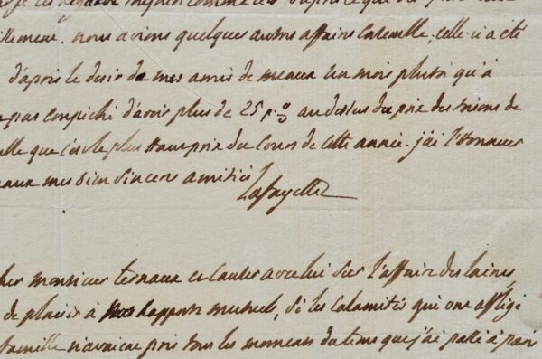 Après son échec aux élections à Meaux, Lafayette s'occupe d'affaires agricoles