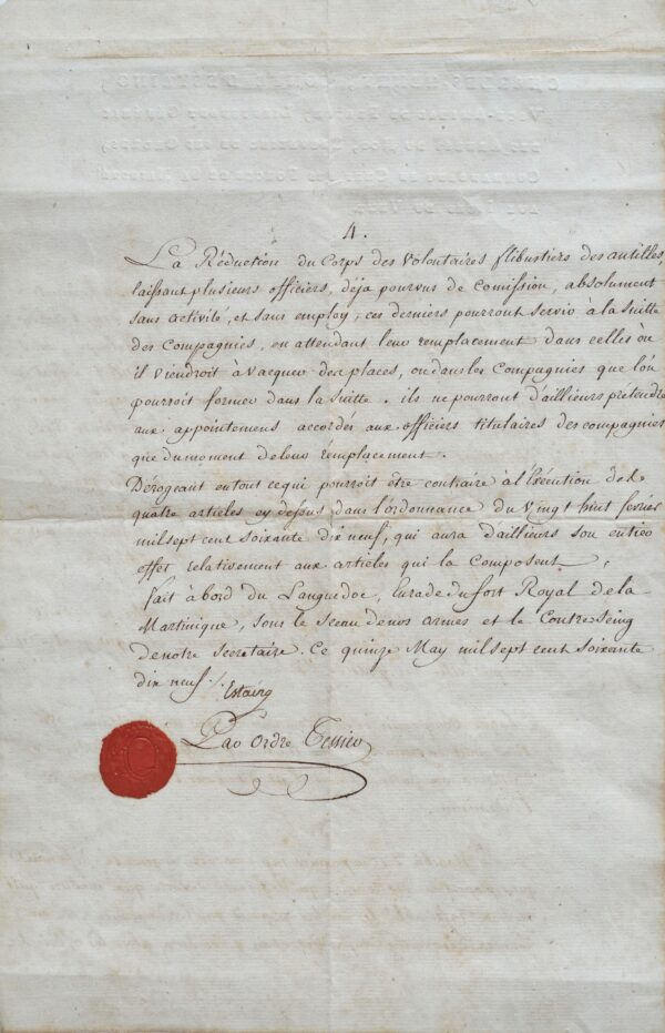 De Martinique, d'Estaing réorganise une compagnie de flibustiers