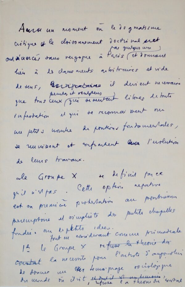 Manuscrits fondateurs du Groupe Européen d'Art Narratif