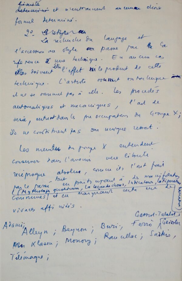 Manuscrits fondateurs du Groupe Européen d'Art Narratif