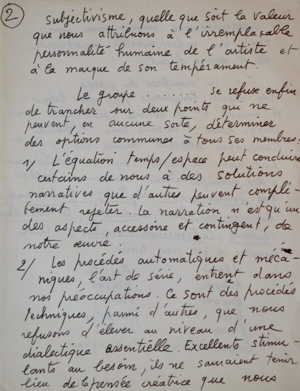 Manuscrits fondateurs du Groupe Européen d'Art Narratif