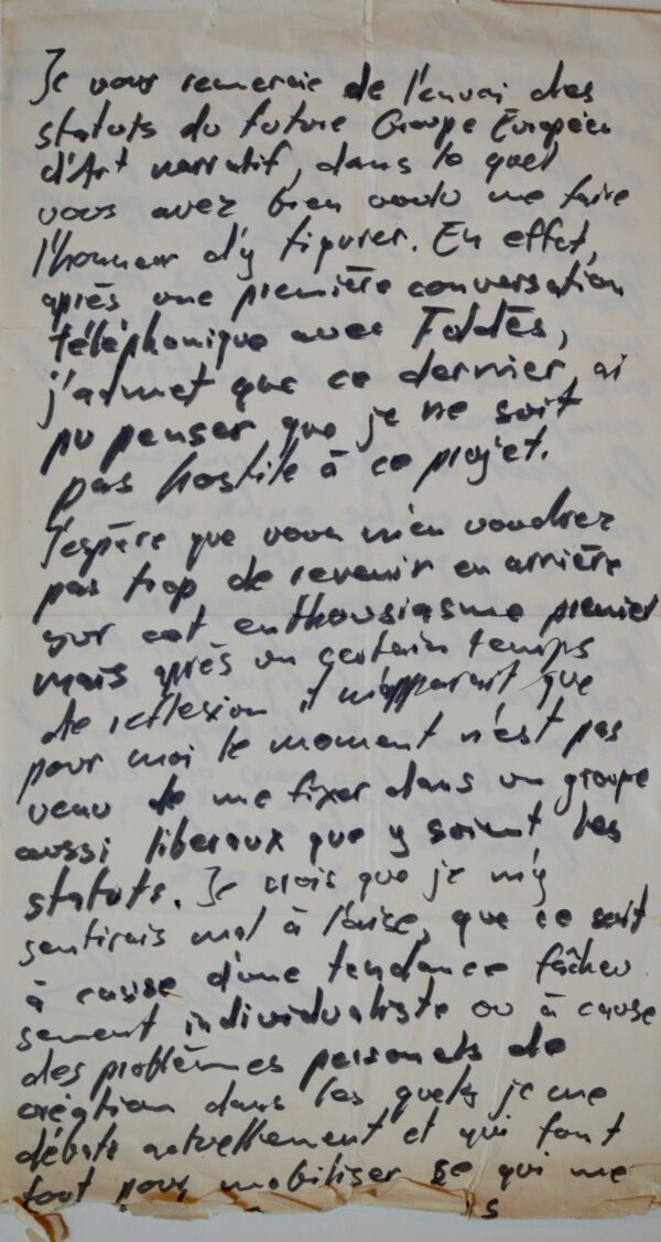 Manuscrits fondateurs du Groupe Européen d'Art Narratif