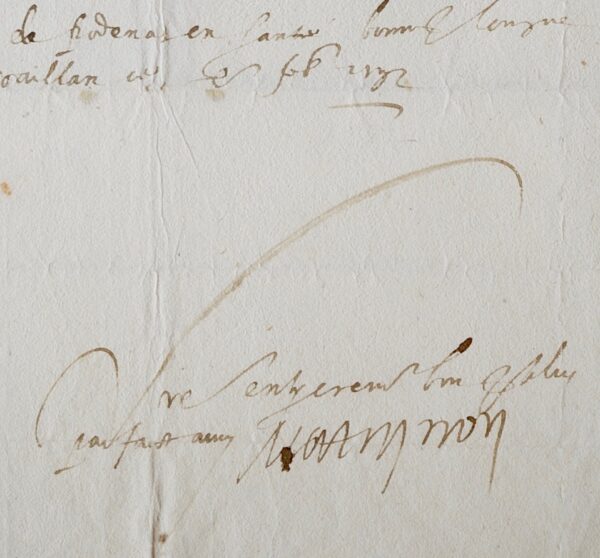 Lettre du maréchal de Matignon pendant les guerres de religion