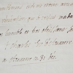 Deux lettres de l'évêque d'Auxerre à Madame de Maintenon