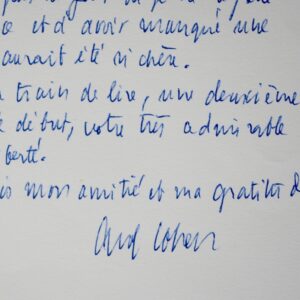 Albert Cohen, souffrant, regrette de ne pas avoir rencontré Félicien Marceau