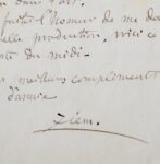 Jolie lettre de Félix Ziem illustrée d'un croquis de la lagune de Venise