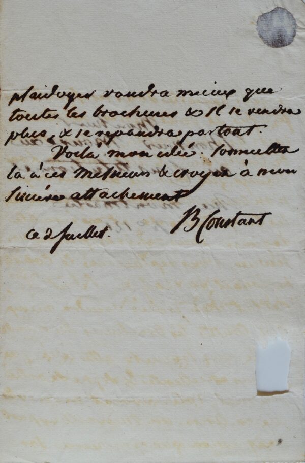 Benjamin Constant se bat contre la censure