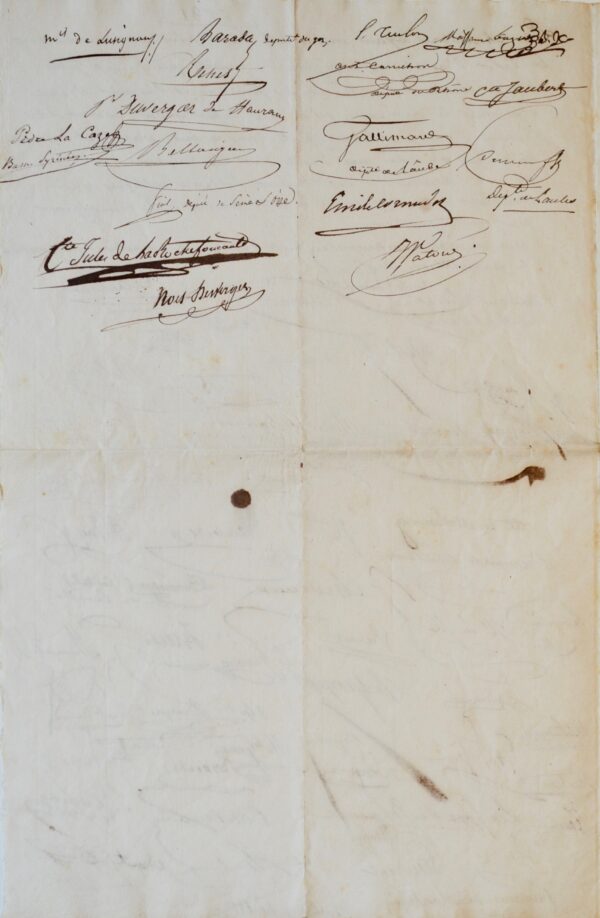 70 députés de 1831 signent une pétition pour diminuer les taxes sur les boissons