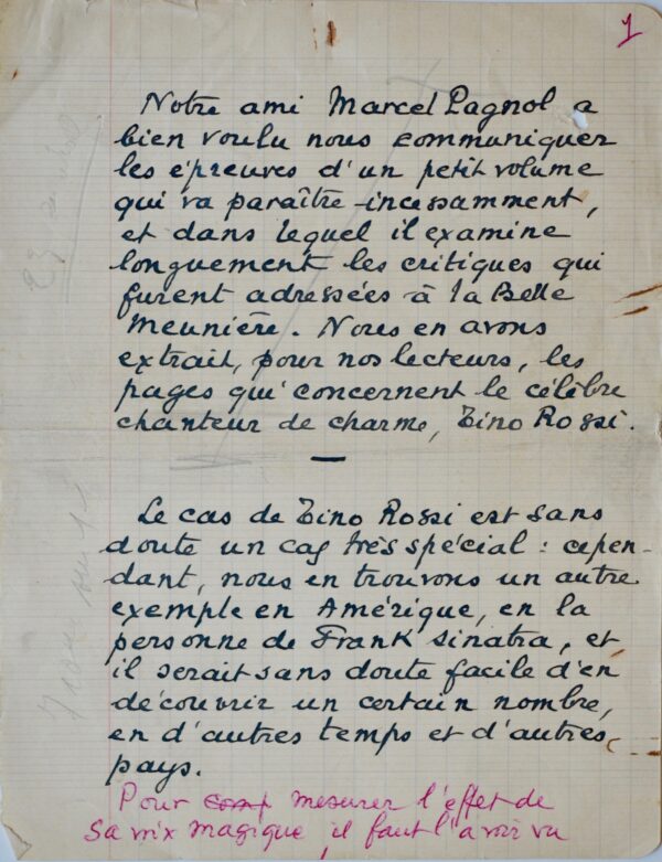 Marcel Pagnol et le pouvoir de séduction de Tino Rossi