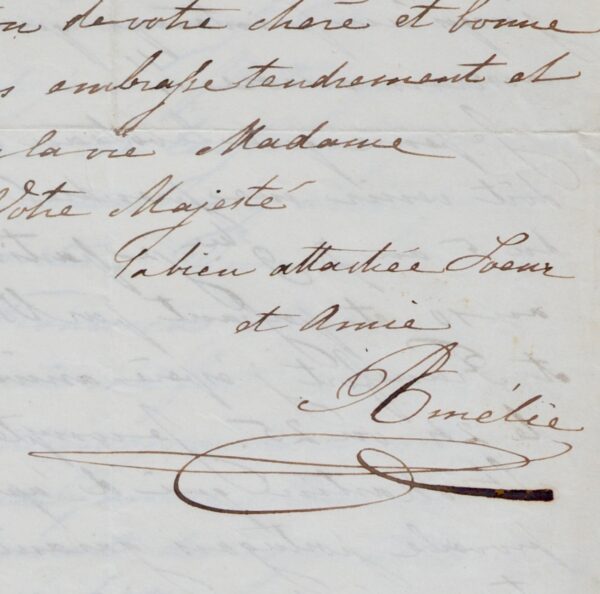 L'impératrice Amélie du Brésil écrit à la reine Marie-Amélie