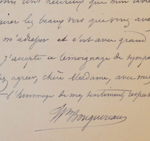 Bouguereau évoque ses travaux