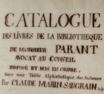 Inventaire manuscrit de bibliothèque par Claude Marin Saugrain le Jeune
