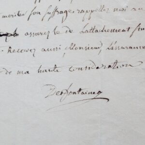 René Desfontaines remercie la Société Linéenne de Lyon pour son admission