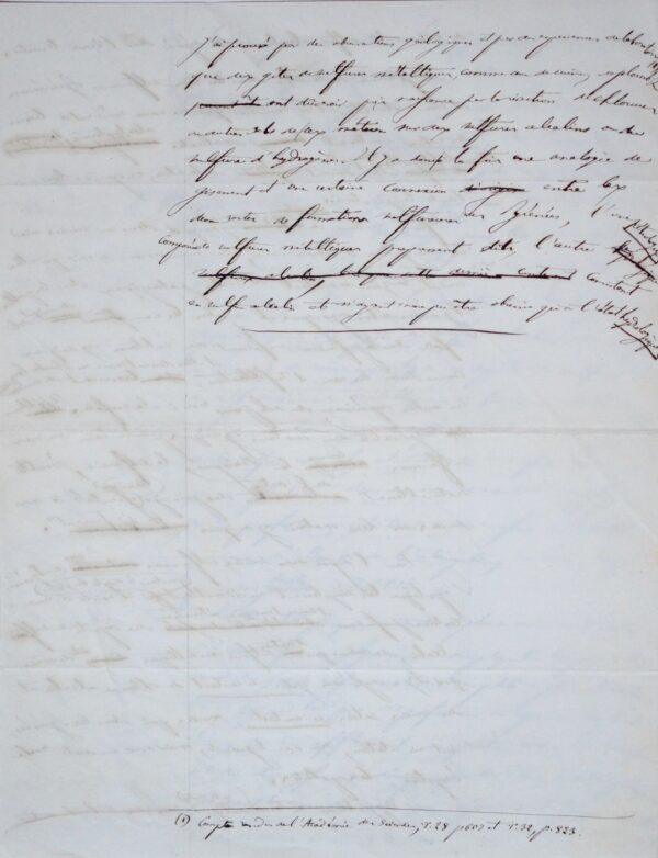 Manuscrit de Joseph Durocher : "De l'origine des eaux sulfureuses pyrénéennes"