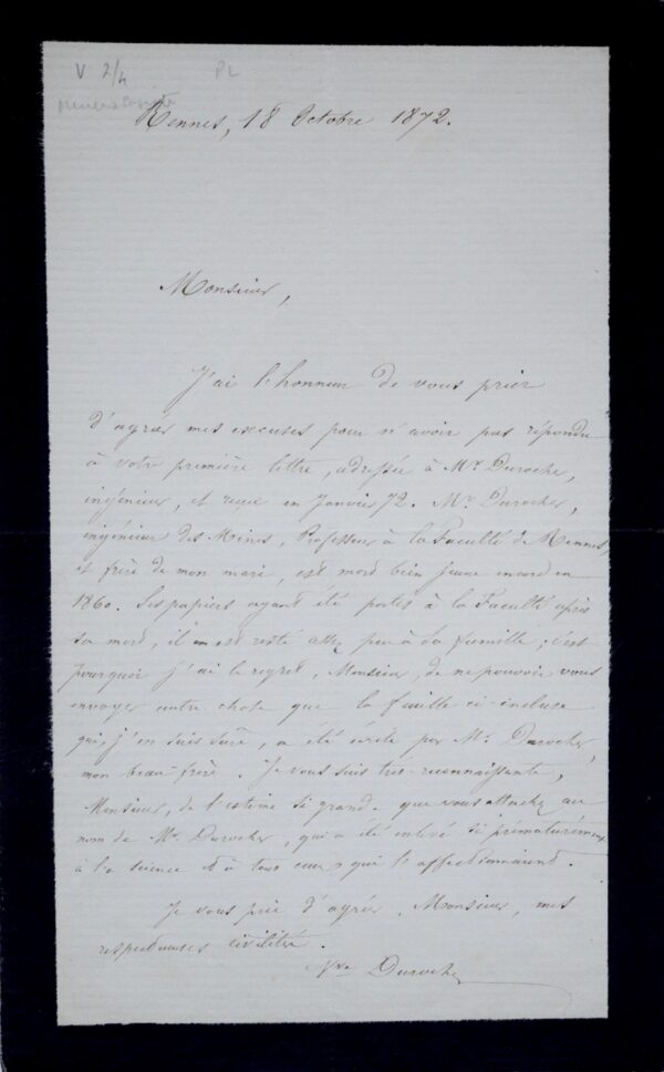 Manuscrit de Joseph Durocher : "De l'origine des eaux sulfureuses pyrénéennes"