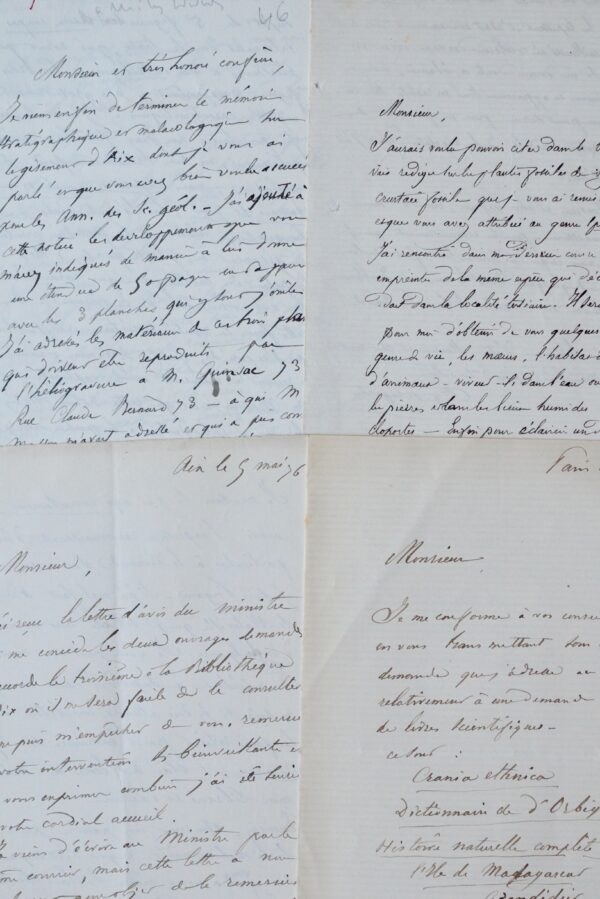 Gaston de Saporta explique ses travaux et publications