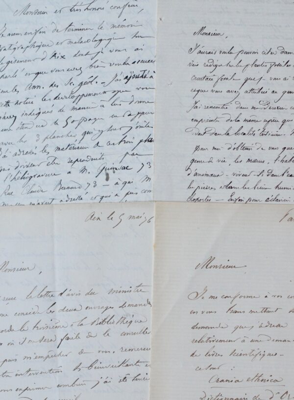 Gaston de Saporta explique ses travaux et publications