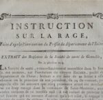 Deux imprimés relatifs à la maladie de la rage, vers 1800 et 1812