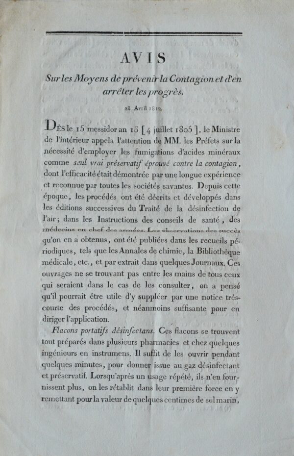 Deux imprimés relatifs à la maladie de la rage, vers 1800 et 1812