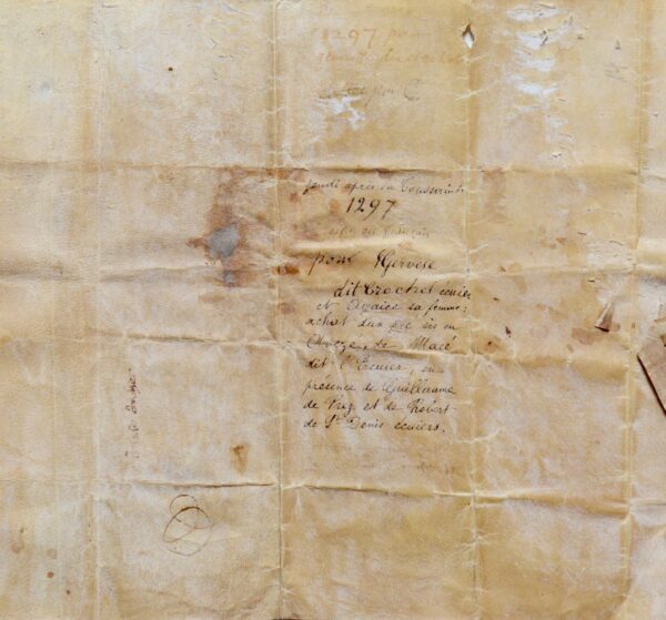 Parchemin daté de 1297, en français