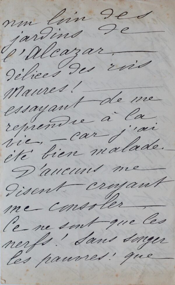 La soprano Emma Calvé écrit à Jules Massenet