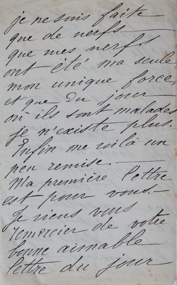 La soprano Emma Calvé écrit à Jules Massenet