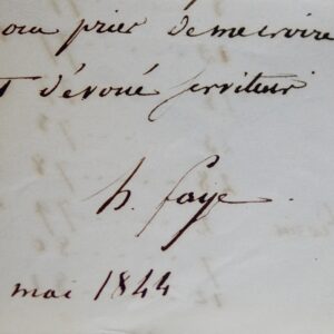 Faye transmet à Dien les positions de la comète de 1843 et 1844