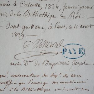 L'imprimeur Marcel vend un Dictionnaire Persan imprimé à Calcutta