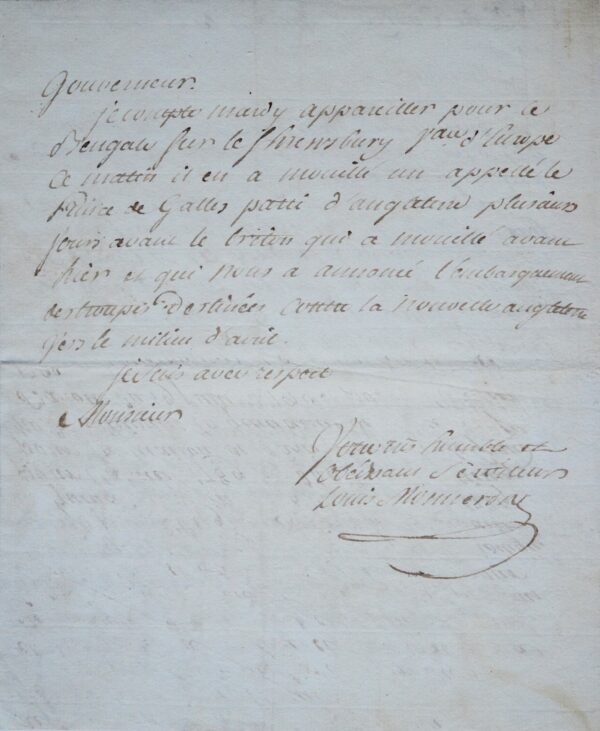 Monneron, la Compagnie des Indes et Madras