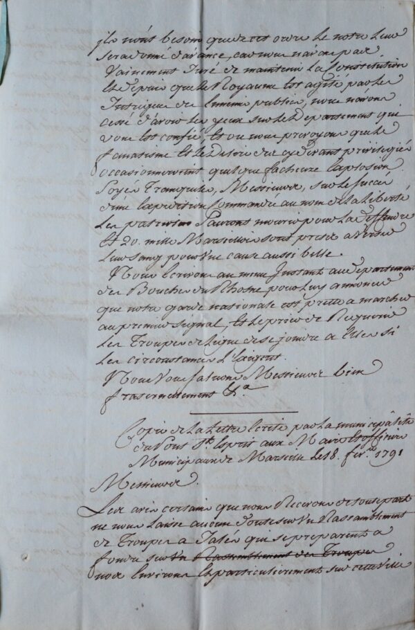 Intéressant document signé par Barbaroux, 1791