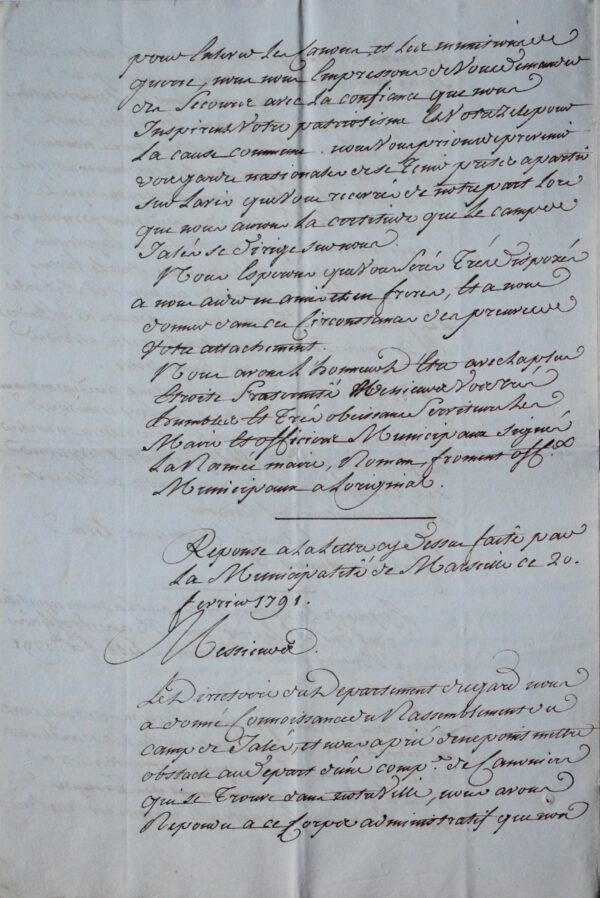 Intéressant document signé par Barbaroux, 1791