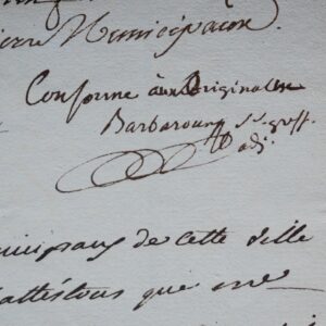 Intéressant document signé par Barbaroux, 1791